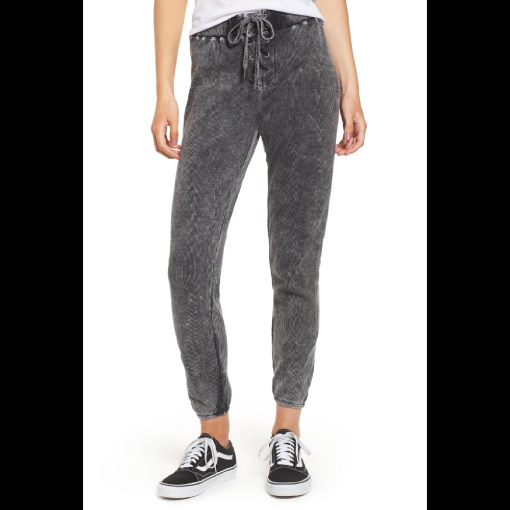 NWT Splendid Lace-up Waffle Knit Jogger Pants